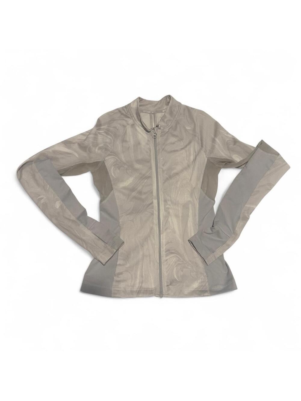 Abercrombie & Fitch White Mesh Minimalist Fitted Running Zip-Up Jacket Size XS